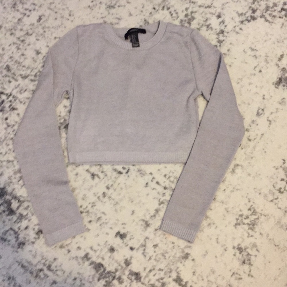 Gray crop top sweater